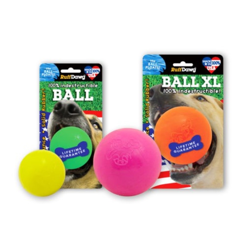 RuffDawg Rubber Ball 2.5 For Small To Medium Dogs
