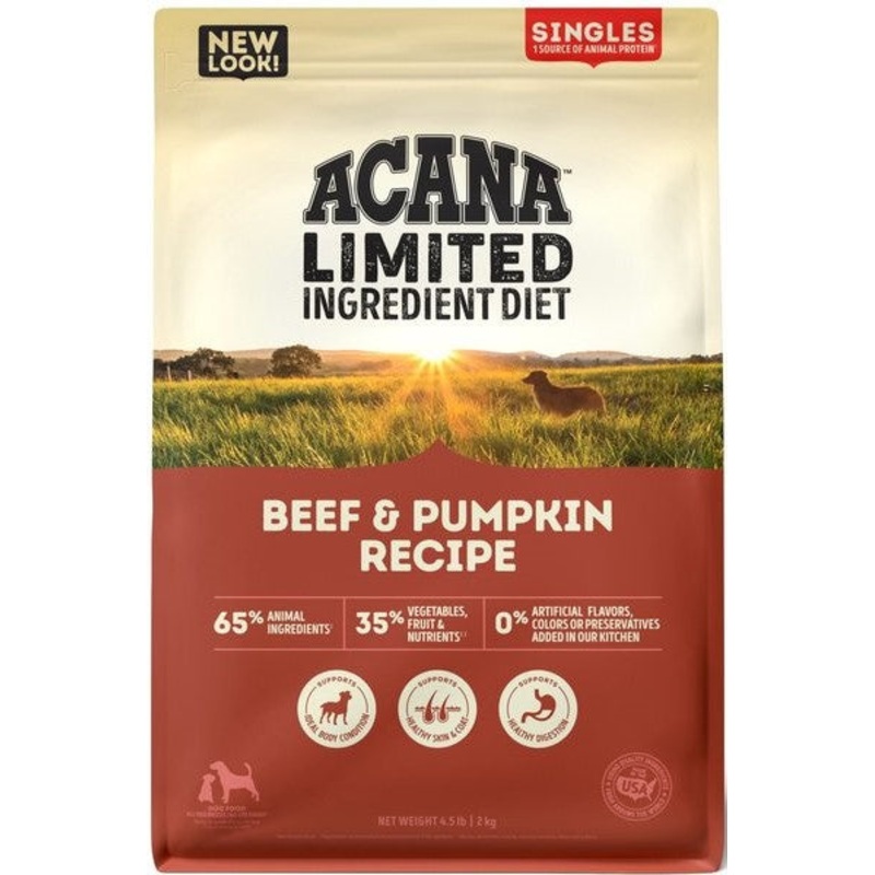 Acana Limited Ingredient Diet Beef & Pumpkin Recipe Grain-Free Dry Dog Food 4.5lb