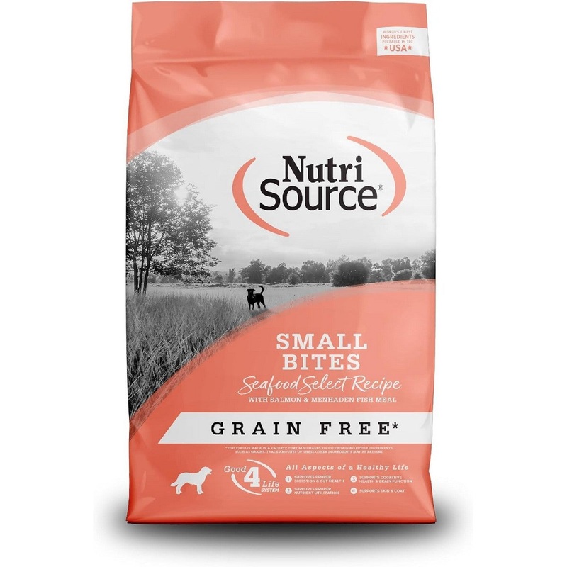 NutriSource Small Bites Seafood Grain Free Dry Dog Food 4lb