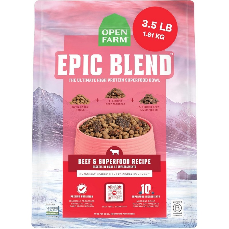 Open Farm Epic Blend Dry Dog Food – Beef & Superfood – 3.5lb Bag