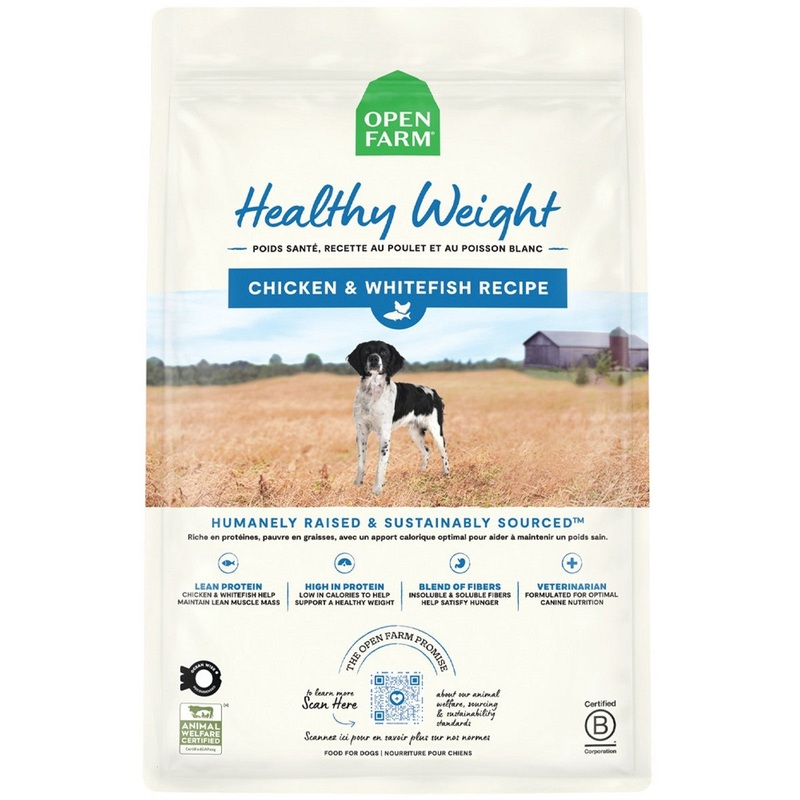 Open Farm Healthy Weight Dry Dog Food – Chicken & Whitefish – 4lb Bag
