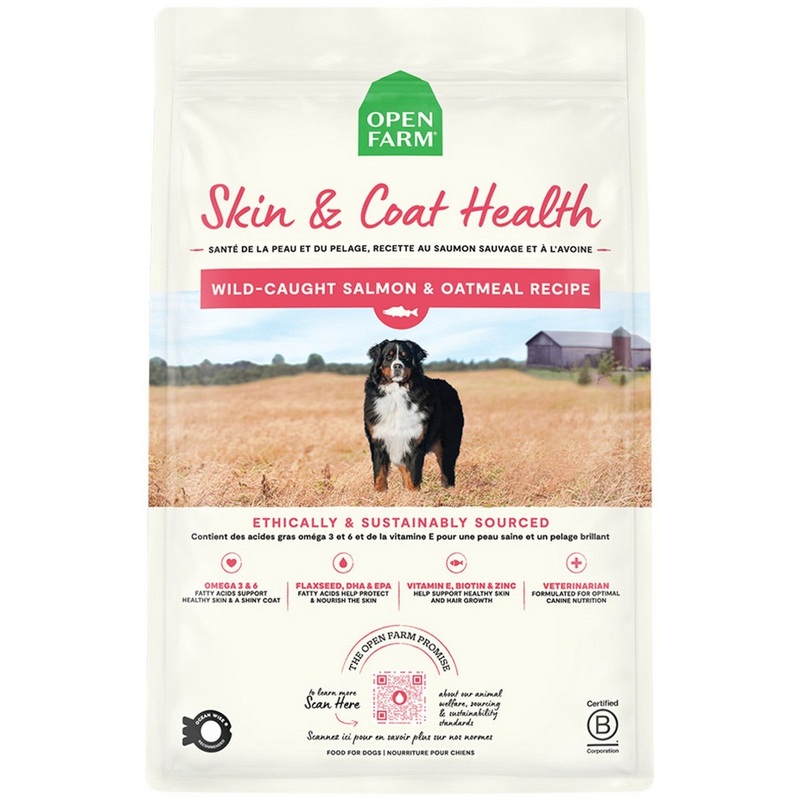 Open Farm Skin & Coat Health Dry Dog Food – Salmon & Oatmeal – 22lb Bag