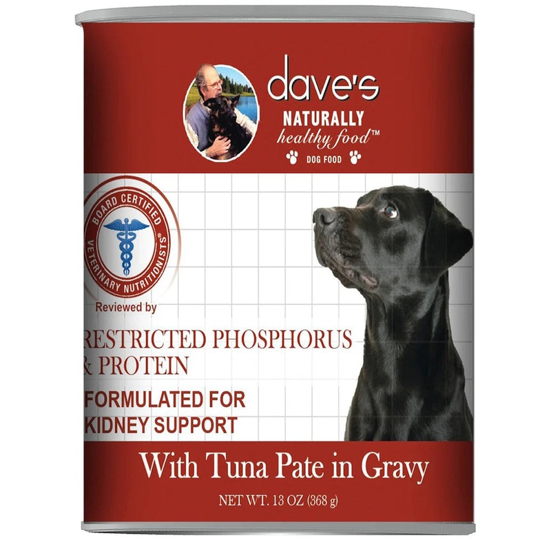 Dave’s Pet Food Renal Restricted Phosphorus & Protein Wet Dog Food – Tuna Pate in Gravy – 13oz Can