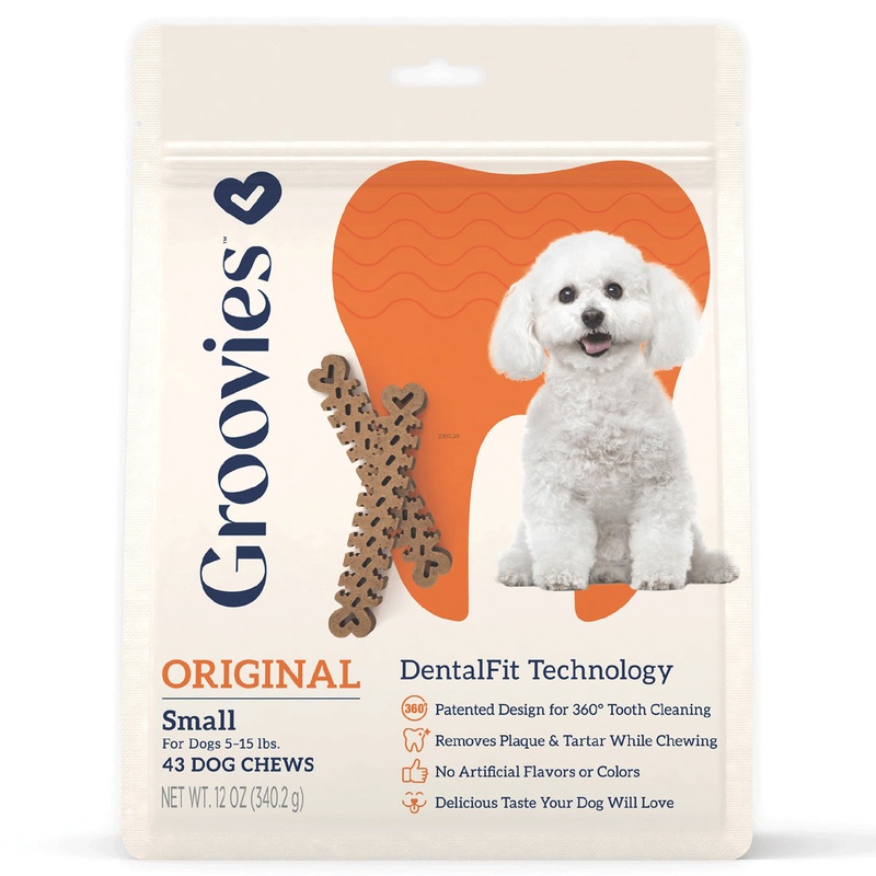 Groovies Dog Dental Chews 12oz Small For Dogs 5-15 lb