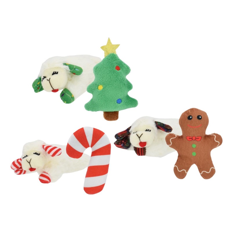 Multipet Lamb Chop Holiday 2pk Cat Toy