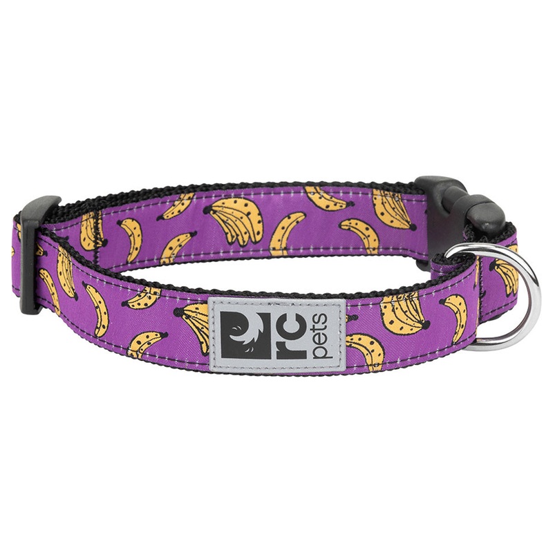 RC Pets Clip Dog Collar Bananas Medium 1 Width 12-20 Neck