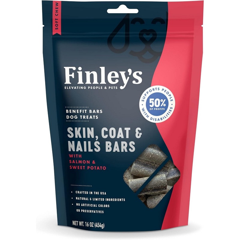Finley’s Skin Coat Nails Soft Chew Benefit Bars Dog Treats 16oz