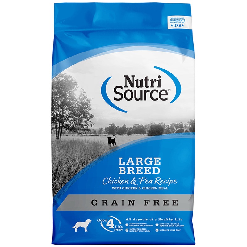 NutriSource Grain Free Large Breed Chicken Pea Formula Dog Food 26lb