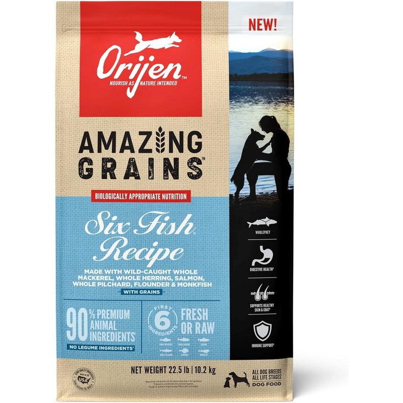 Orijen Amazing Grains 6 Fish Dry Dog Food 22.5lb