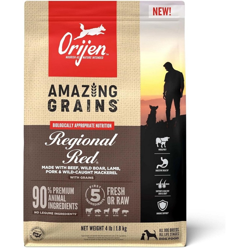 Orijen Amazing Grains Regional Red Dry Dog Food 4lb