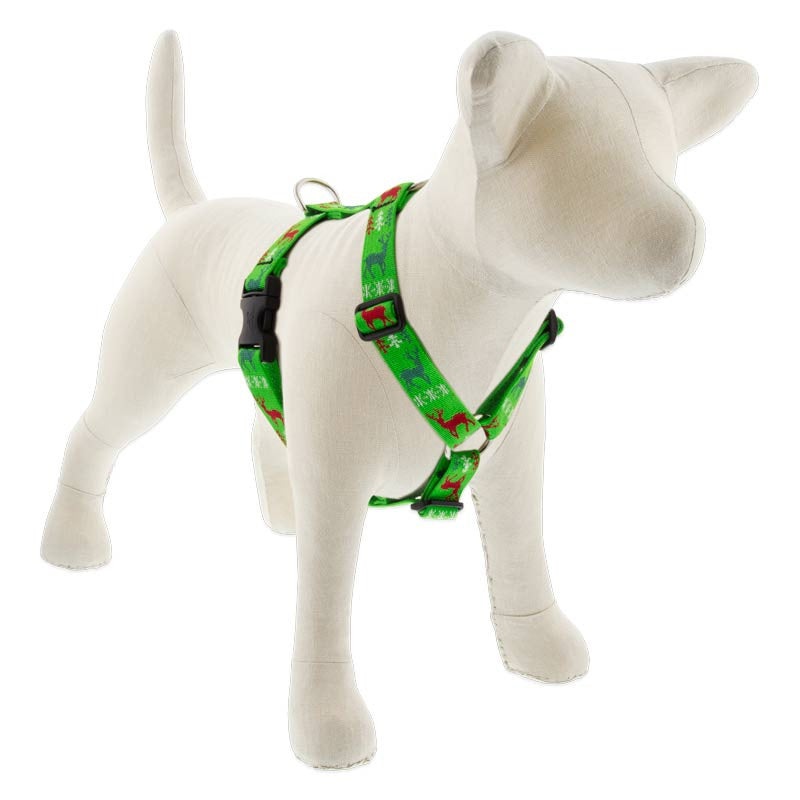 Lupine MicroBatch Roman 1 Wide 20-30 Girth Size Happy Holidays Green Dog Harness