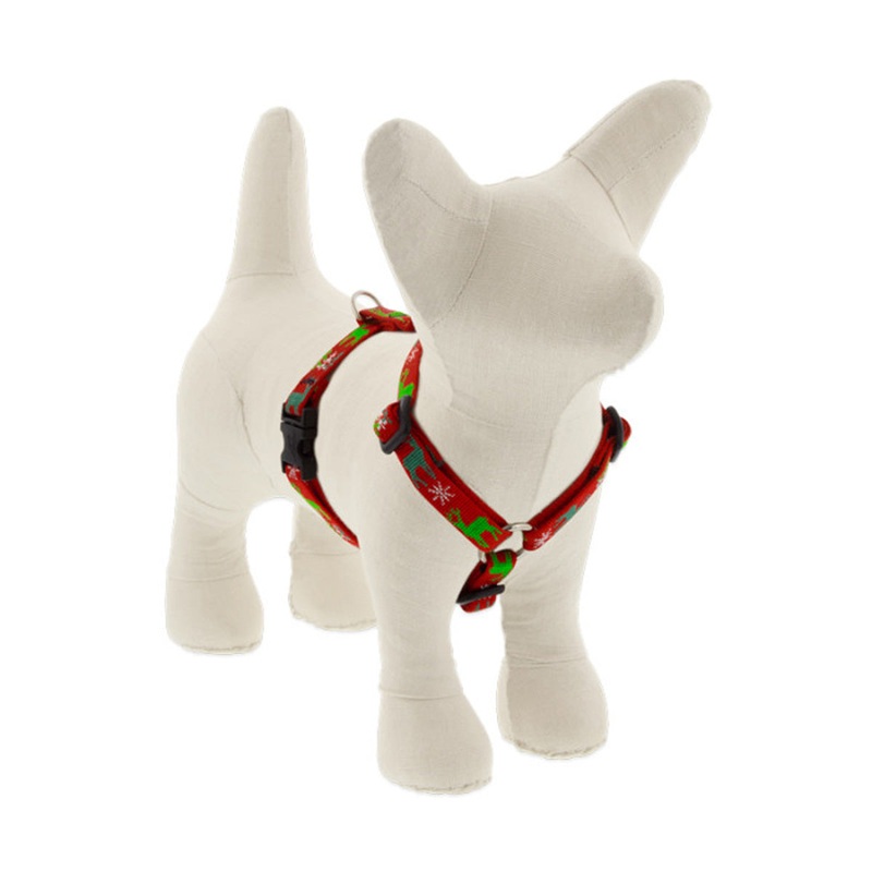 Lupine MicroBatch Roman Dog Harness 1/2 Wide 9-14 Girth Size Happy Holidays Red