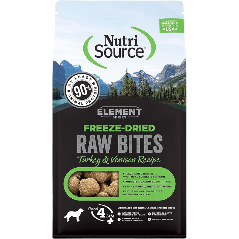 NutriSource Element Series Freeze-Dried Turkey Venison Raw Bites for Dogs 20oz