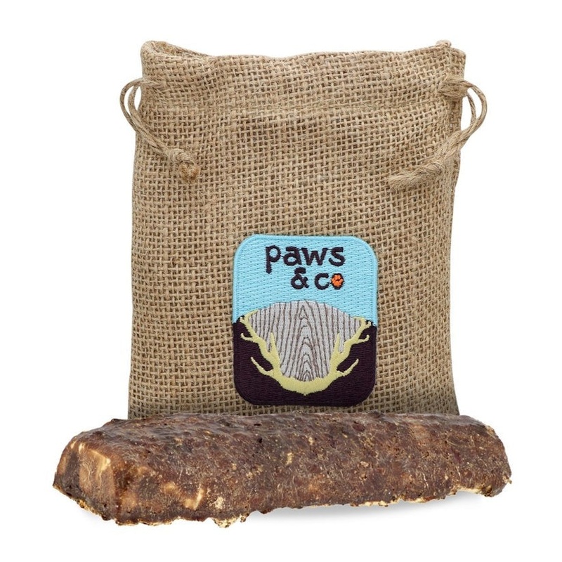 Paws & Co Beef Liver Dipped Split Elk Antler Chews Large for Dogs 6.25