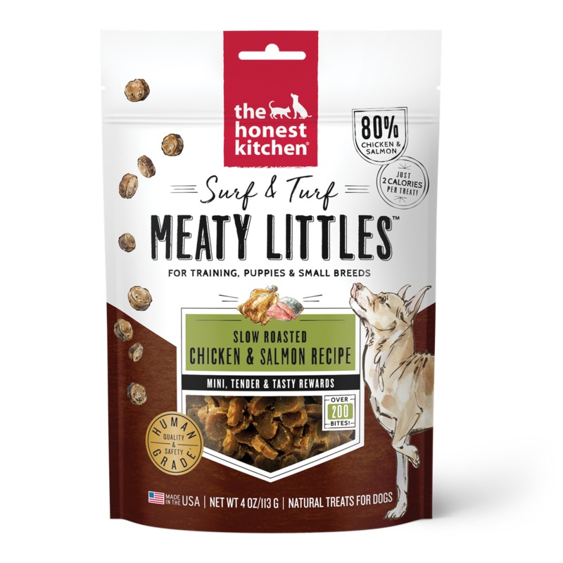 The Honest Kitchen Surf & Turf Meaty Littles Dog Treats – Chicken & Salmon – 4oz Pouch