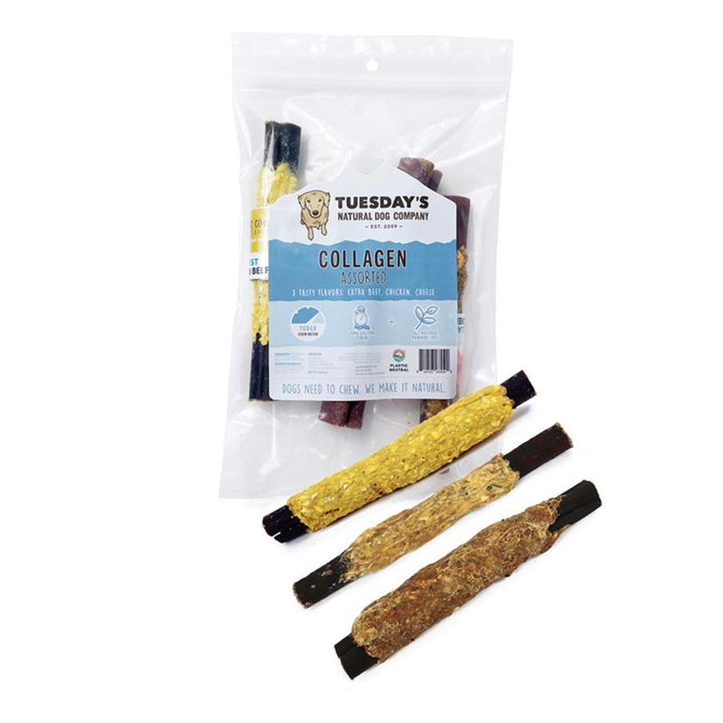 The Natural Dog Company 6 Collagen Beef Chicken Cheese Variety Pack