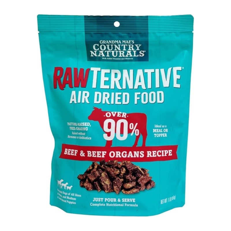 Grandma Mae’s RawTernative Air Dried Beef Dog Food 3Lb