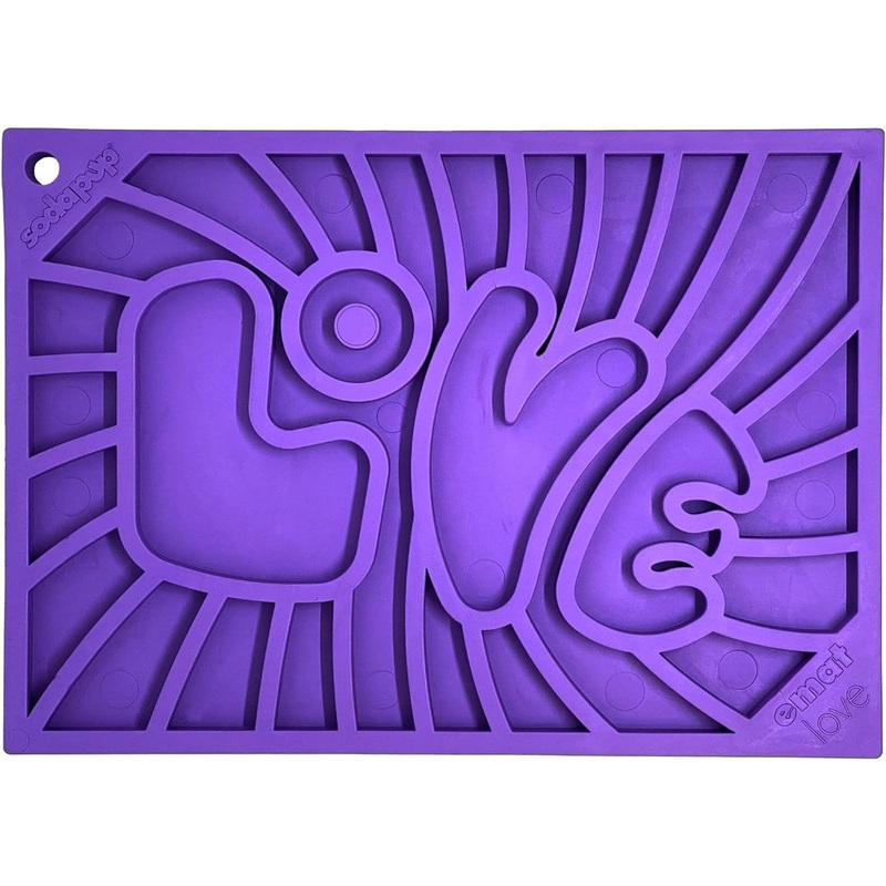 SodaPup eMat Dog & Cat Groovy Love Lick Mat Small Purple