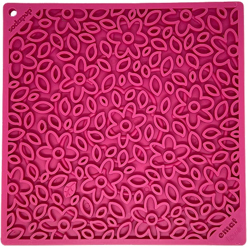 SodaPup eMat Flower Power Lick Mat Pink Large
