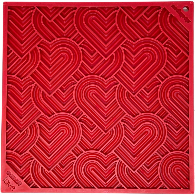 SodaPup eMat Love Hearts Lick Mat Red Large