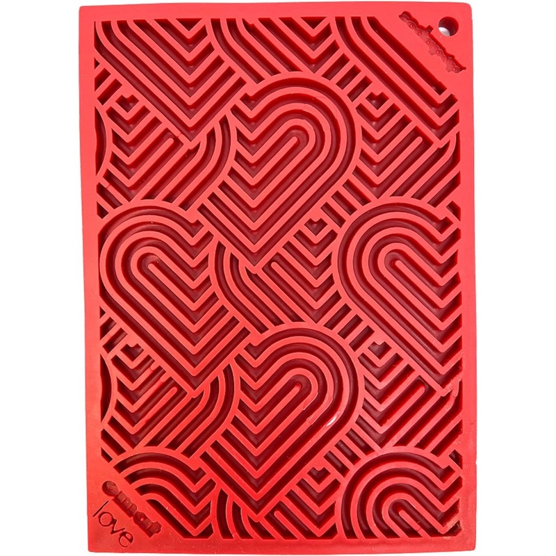 SodaPup eMat Love Hearts Lick Mat Red Small