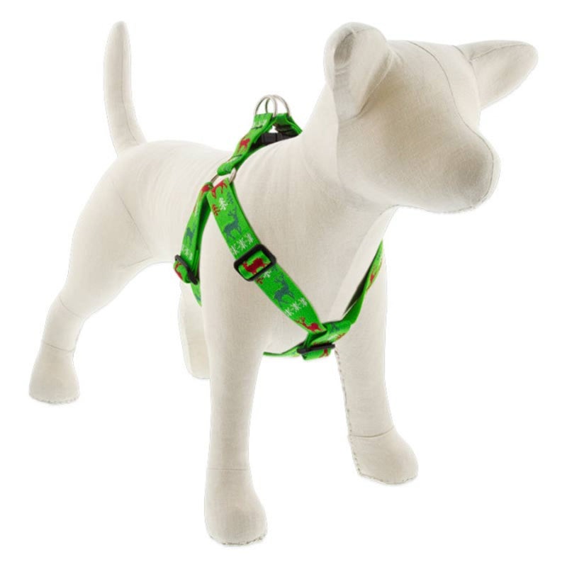 Lupine MicroBatch Holiday Designs Step In 1 Wide 19-28 Girth Size Happy Holidays Green Dog Harness