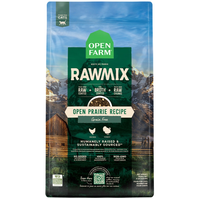 Open Farm RawMix Grain-Free Dry Cat Food – Open Prairie – 8lb Bag
