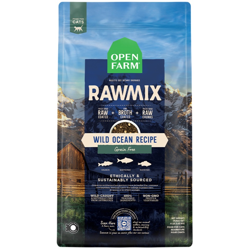 Open Farm RawMix Grain-Free Dry Cat Food – Wild Ocean – 2.2lb Bag