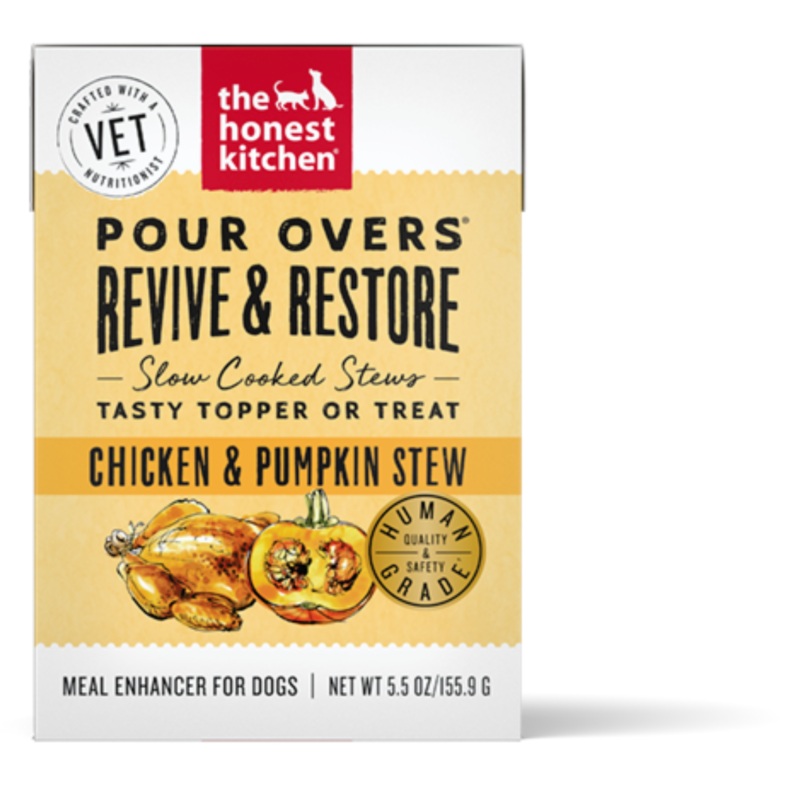 The Honest Kitchen Pour Overs Revive & Restore Dog Food Topper – Chicken Pumpkin Stew – 5.5oz