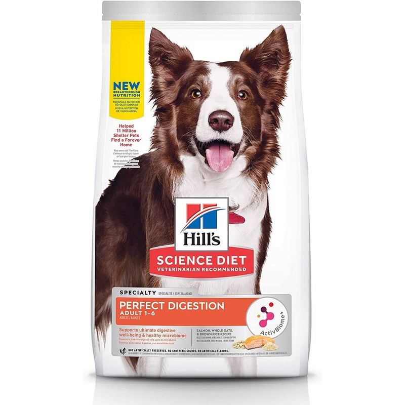 Hill’s Science Diet Adult 1-6 Perfect Digestion Salmon Whole Oats Brown Rice Dog Food 22lb