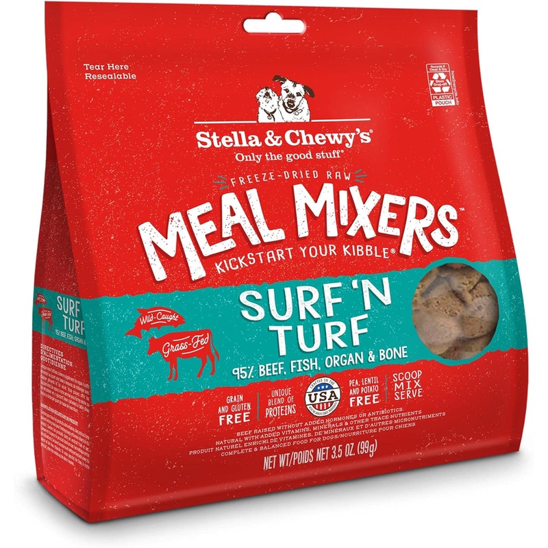 Stella & Chewy’s Freeze-Dried Raw Meal Mixers Surf n Turf Dog Food 18oz