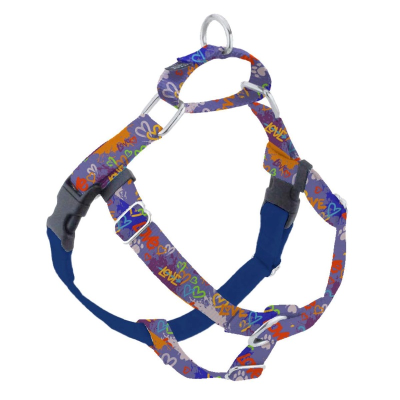 2 Hounds Design Freedom No-Pull Dog Graffiti Blue 5/8S 1420