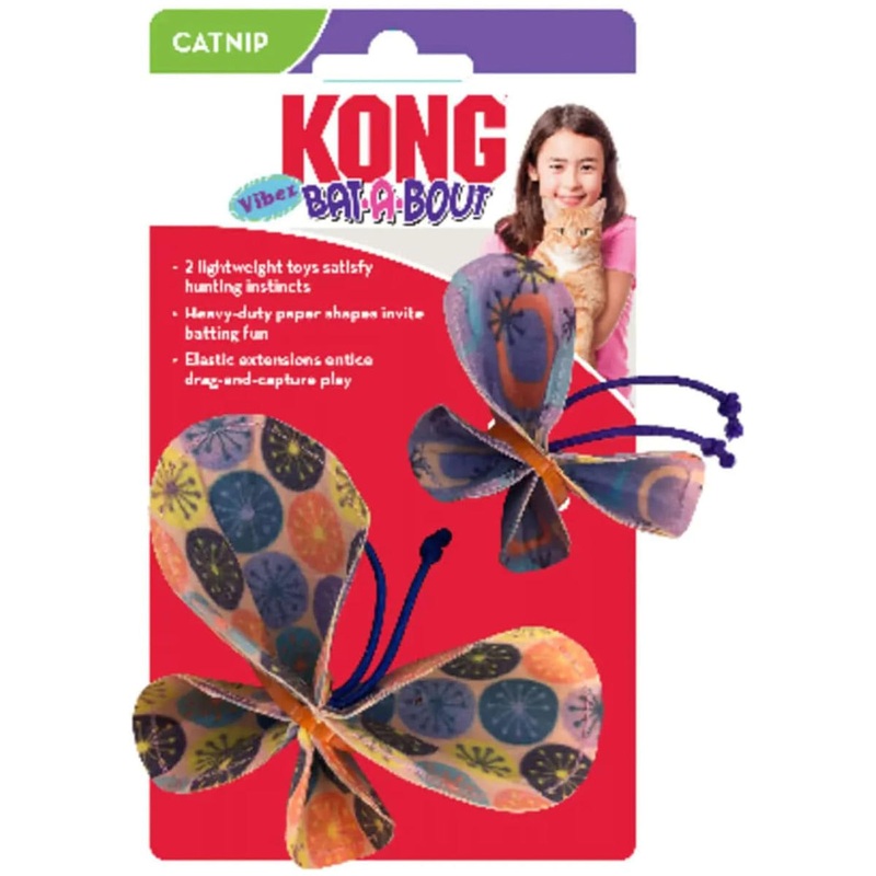 KONG Cat Bat-A-Bout Vibez Butterfly Cat Toys 2 Pack