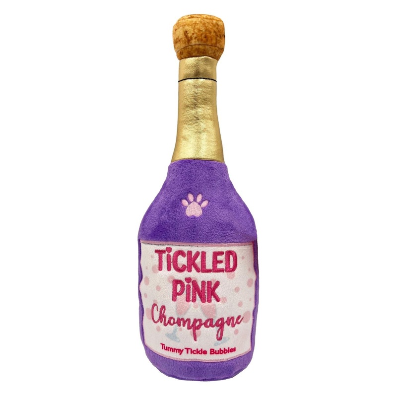 Huxley and Kent Tickled Pink Chompagne Plush Dog Toy Large