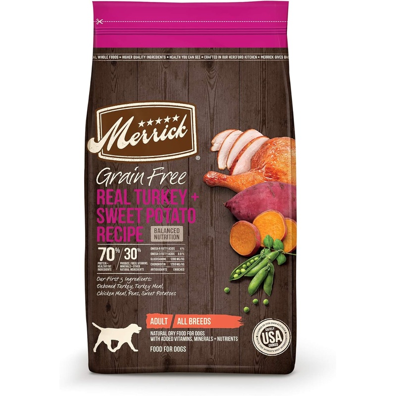 Merrick Grain Free Dry Dog Food Real Turkey & Sweet Potato Recipe 4lb