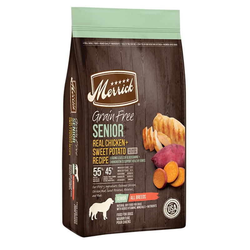 Merrick Grain Free Real Chicken Sweet Potato Senior Dog Food 25lb