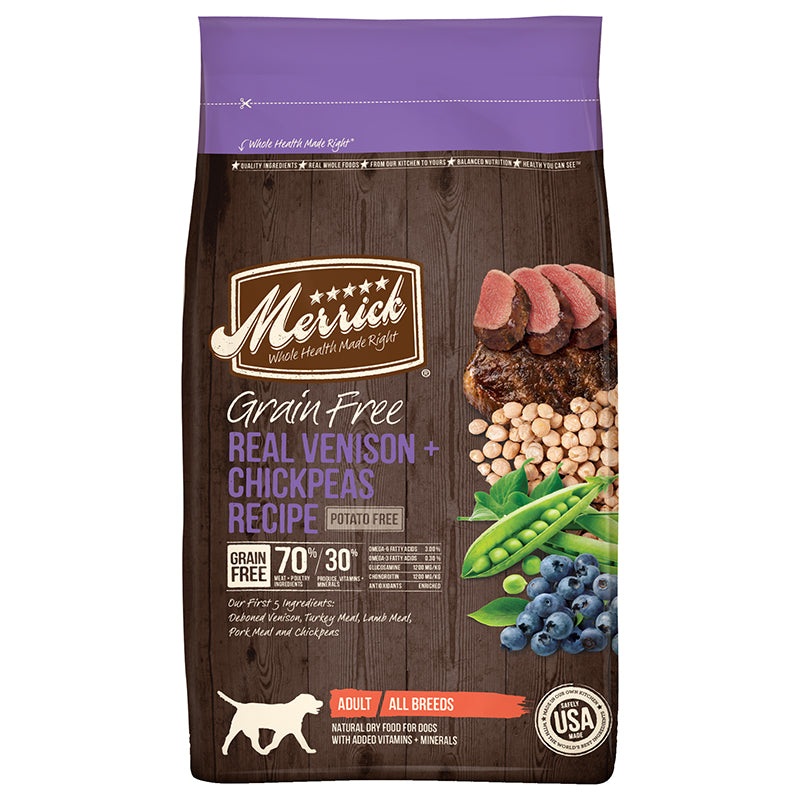 Merrick Grain Free Venison & Chickpeas Dry Dog Food 4lb