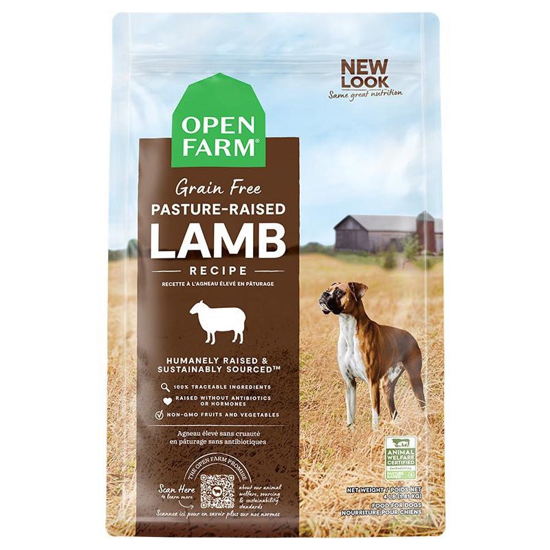 Open Farm Grain-Free Dry Dog Food – Pasture-Raised Lamb – 4lb Bag