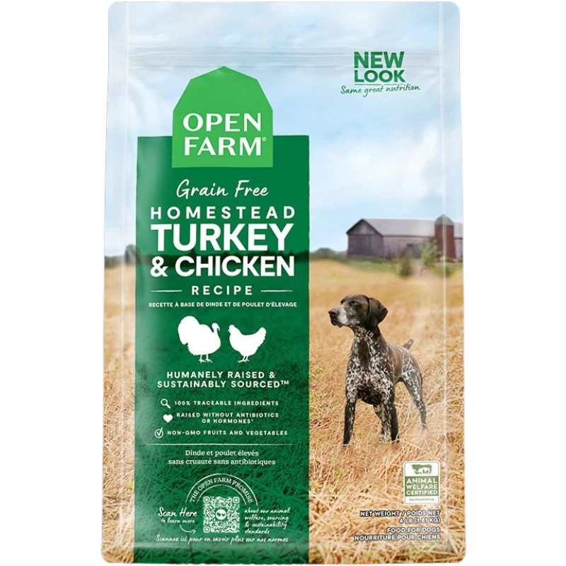 Open Farm Grain-Free Dry Dog Food – Turkey & Chicken – 22lb Bag
