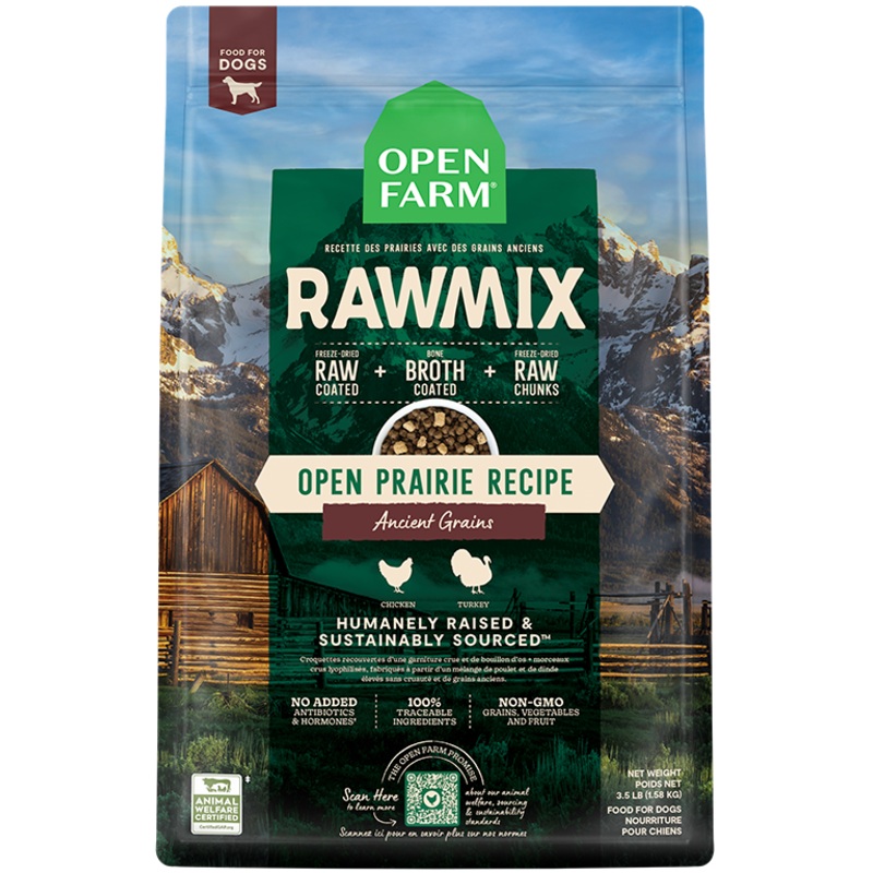 Open Farm RawMix Dry Dog Food – Open Prairie Ancient Grains – 20lb Bag