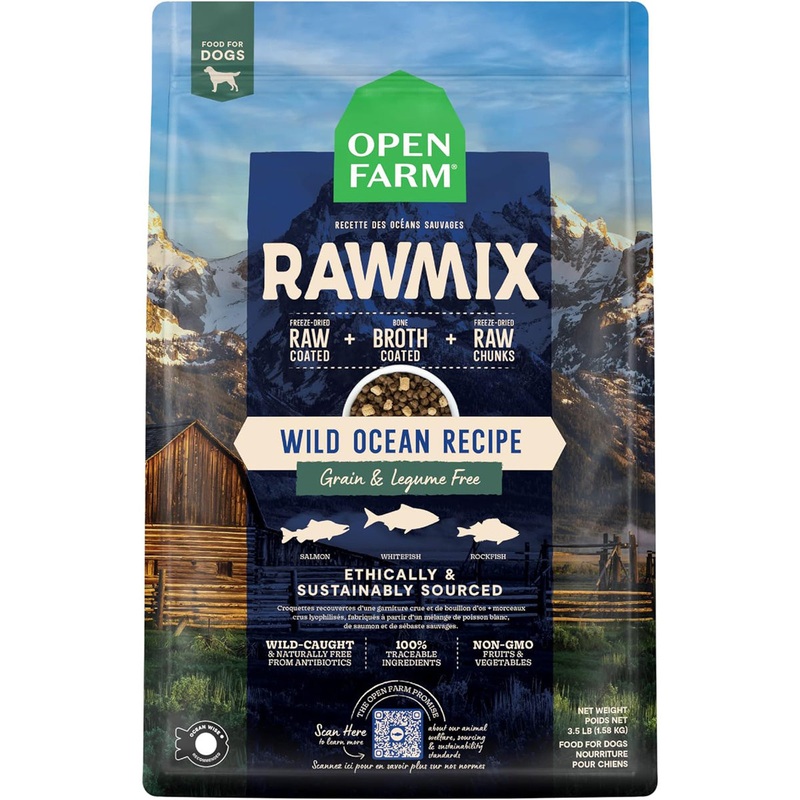 Open Farm RawMix Grain-Free Dry Dog Food – Wild Ocean – 3.5lb Bag