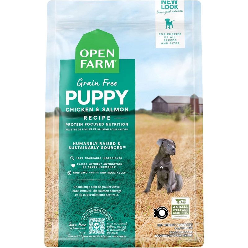 Open Farm Grain-Free Puppy Dry Dog Food – Chicken & Salmon – 4lb Bag