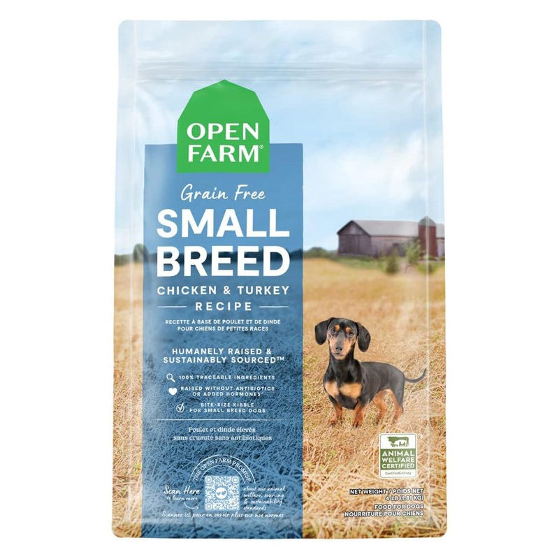 Open Farm Grain-Free Small Breed Dry Dog Food – Chicken & Turkey – 4lb Bag