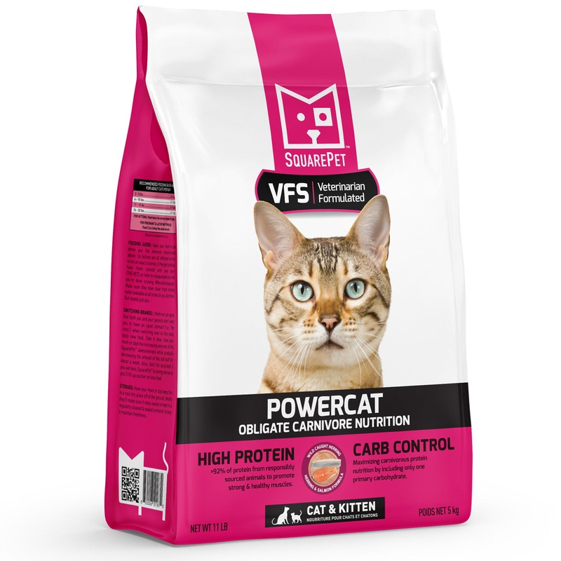 Square Pet VFS PowerCat Herring & Salmon Dry Cat Food 11lb