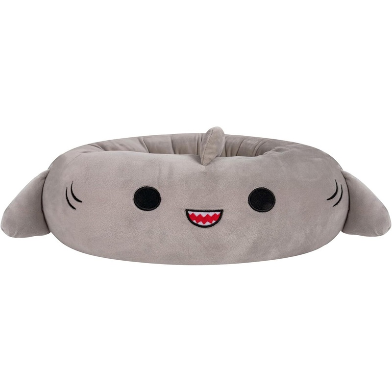 Squishmallows 24-Inch Gordon Shark Pet Bed Gray