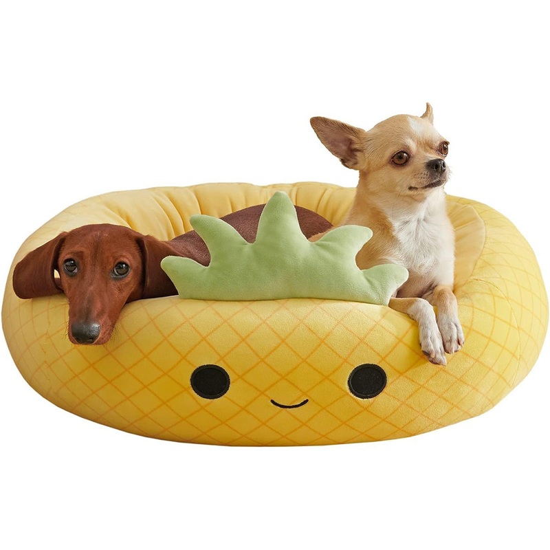 Squishmallows 30-Inch Maui Pineapple Pet Bed Yellow