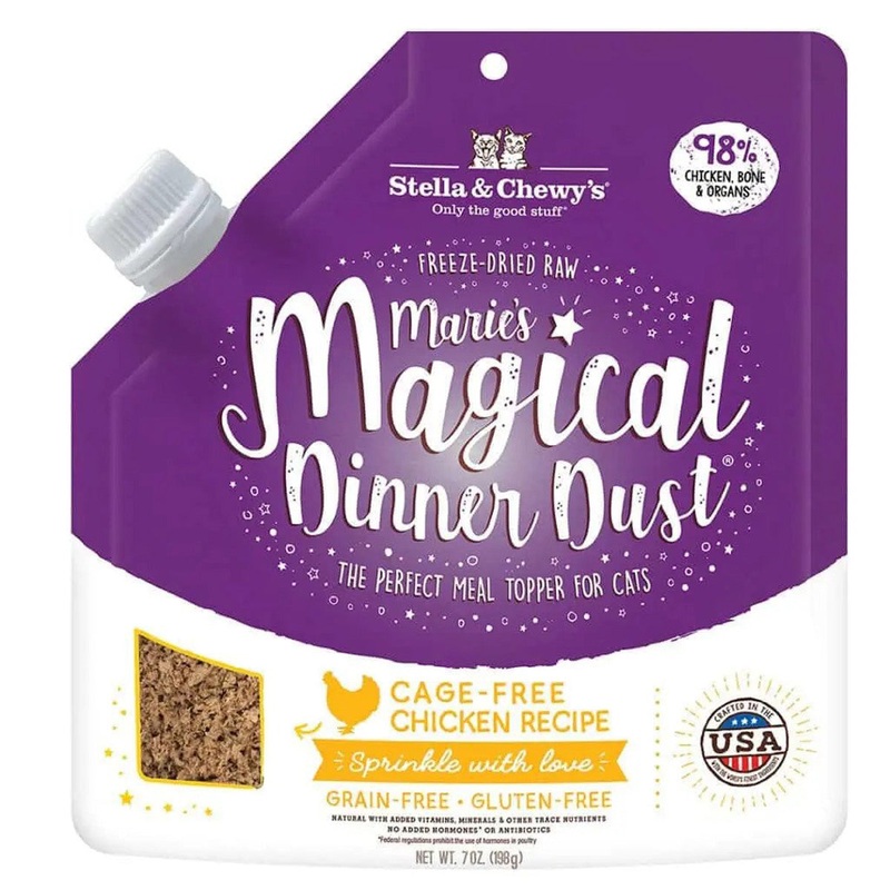 Stella & Chewy’s Marie’s Magical Dinner Dust Cat Meal Topper – Cage-Free Chicken Cat – 7oz Pouch