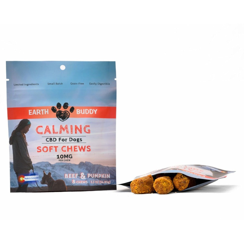 Earth Buddy CBD Calming Chews for Dogs  Beef & Pumpkin  10mg – 8 Soft Chews