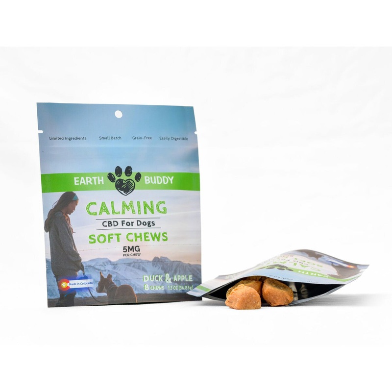 Earth Buddy CBD Calming Chews for Dogs  Duck & Apple  5mg – 8 Soft Chews