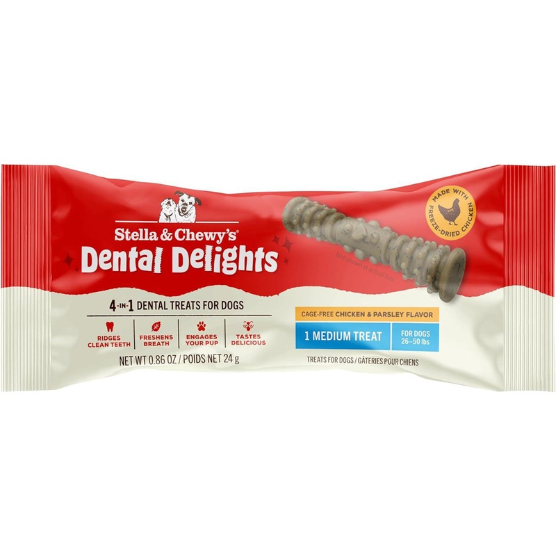 Stella & Chewy’s Dental Delights Freeze-Dried Chicken Medium Dog Treat